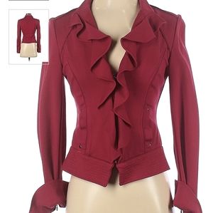 WHBM Red Ruffle Jacket